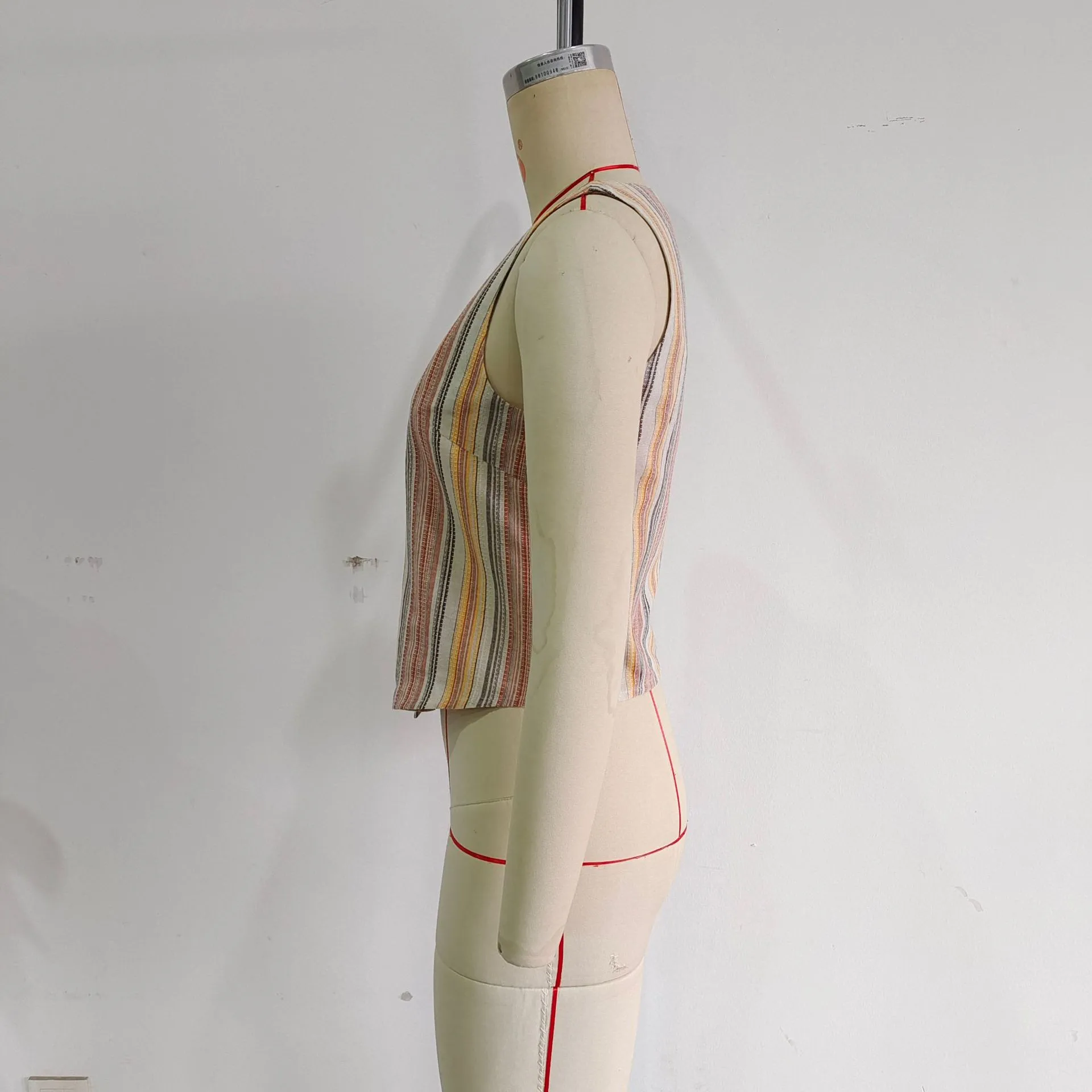Women's Vest Vest/Vest Sleeveless Blazers Stripe Wind Streetwear Stripe display picture 5