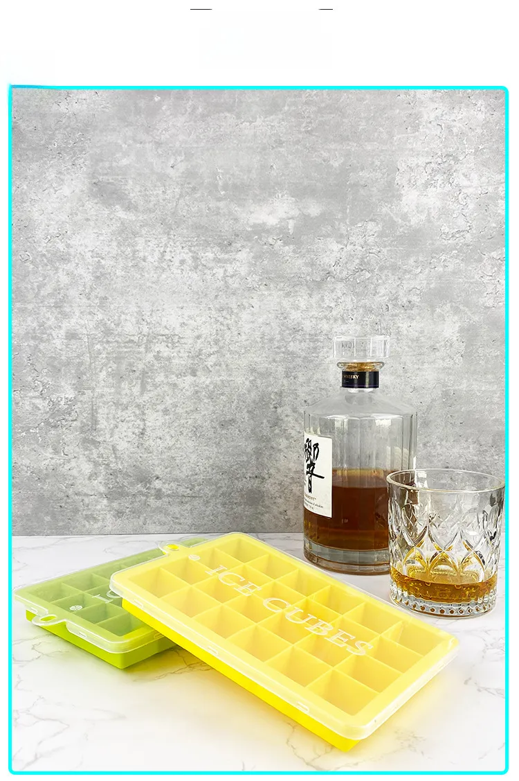 Silicone Ice Tray 24 Grid With Lid Household Refrigerator Ice Maker Ice Tray Ice Cube Mold Square Ice Box Factory In Stock display picture 3