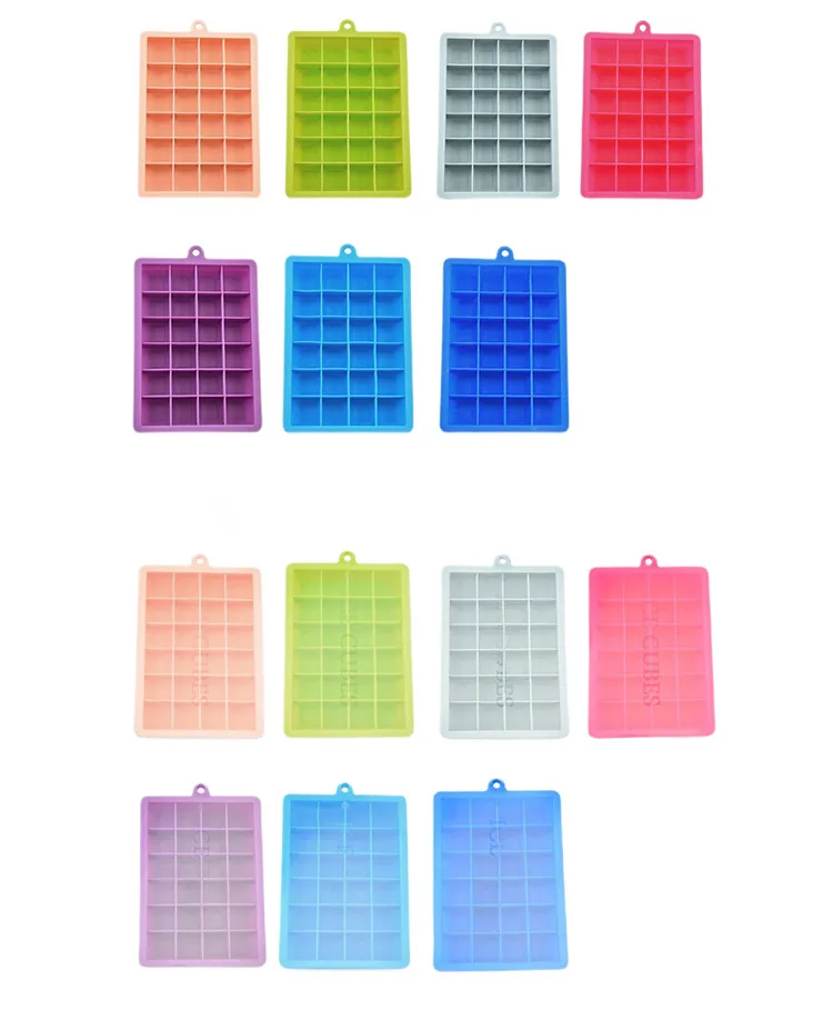 Silicone Ice Tray 24 Grid With Lid Household Refrigerator Ice Maker Ice Tray Ice Cube Mold Square Ice Box Factory In Stock display picture 8