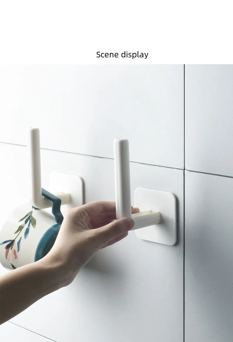 Punch-free Multi-functional Seamless Hook Lazy Rag Rack Kitchen Wall-mounted Tissue Storage Rack Wall Storage Rack display picture 4