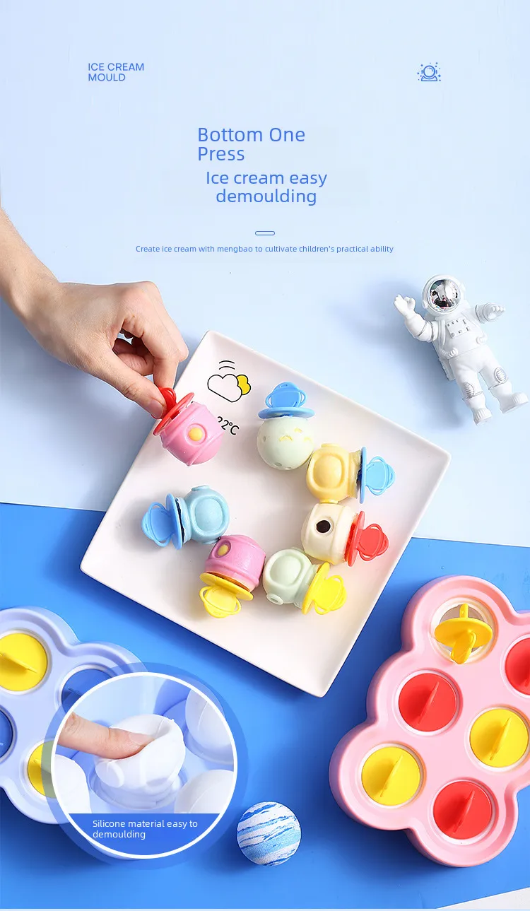 Children's Silicone Ice Cream Mold Mini Ice Cream Mold Home Popsicle Ball DIY Mold Homemade Ice Block Popsicle Mold display picture 10