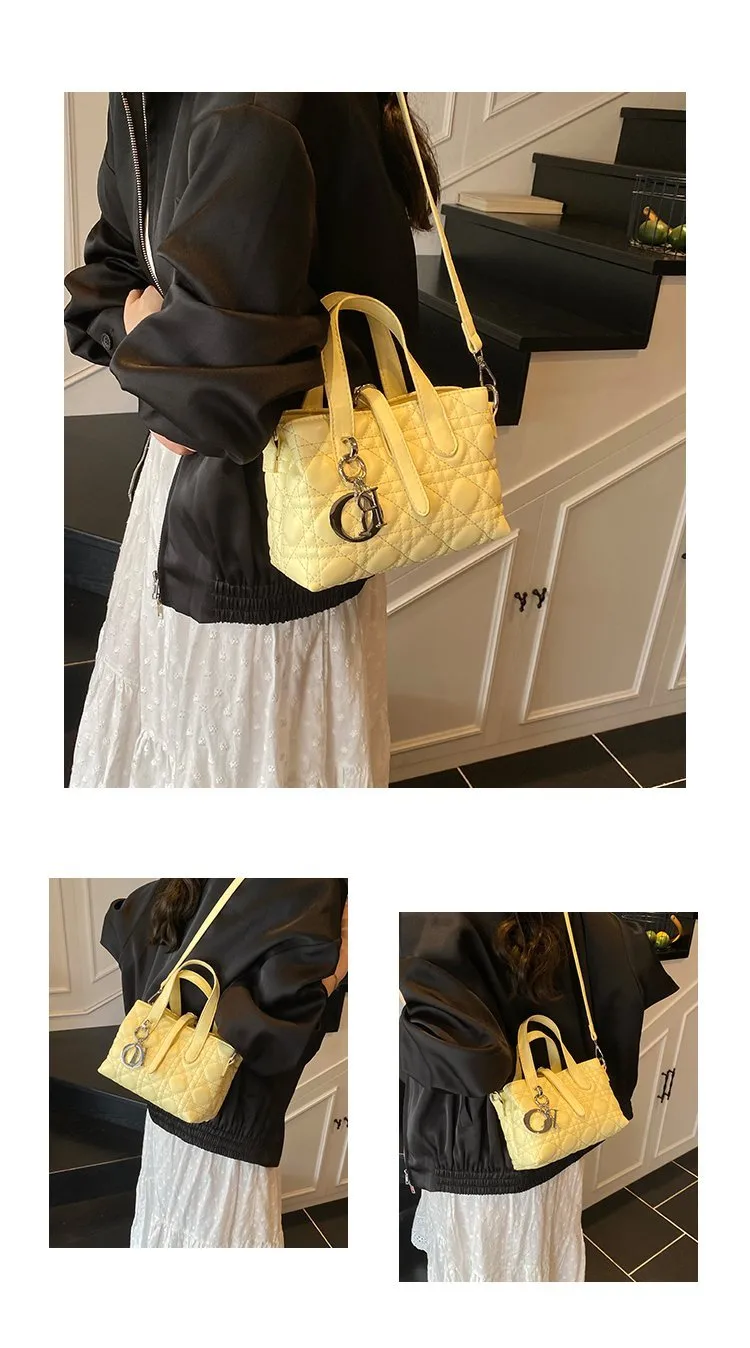 Women's Pu Leather Plaid Solid Color Streetwear Square Zipper Shoulder Bag display picture 18