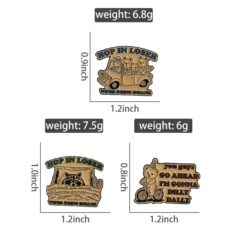 Cartoon Style Cute Bear Cat Alloy Stamping Stoving Varnish Plating Unisex Brooches display picture 2