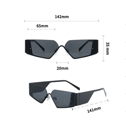 Modern Style Street Irregular Ac Polygon Frameless Glasses display picture 1