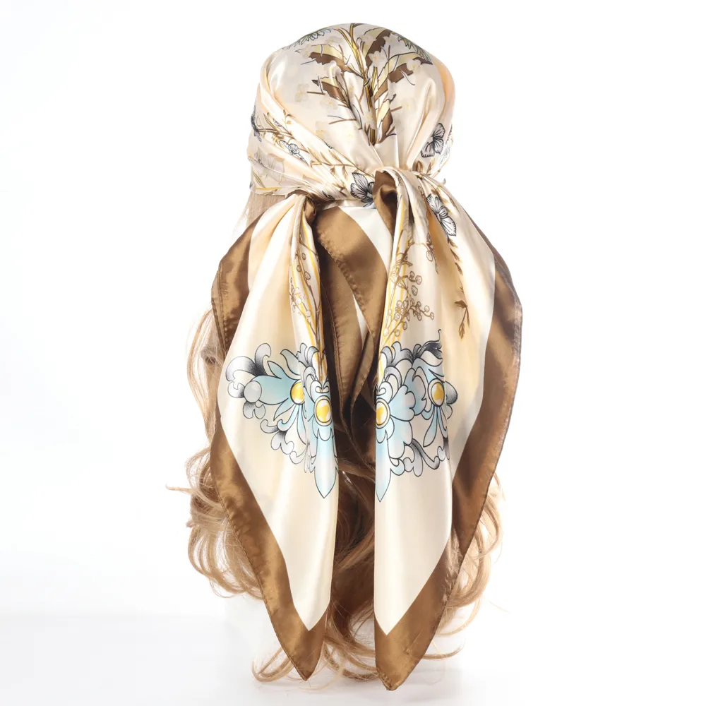Women's IG Style Casual Pastoral Oil Painting Satin Silk Scarf Kerchief Bandanas display picture 2