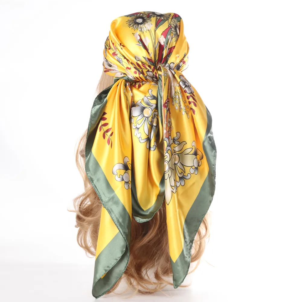 Women's IG Style Casual Pastoral Oil Painting Satin Silk Scarf Kerchief Bandanas display picture 1