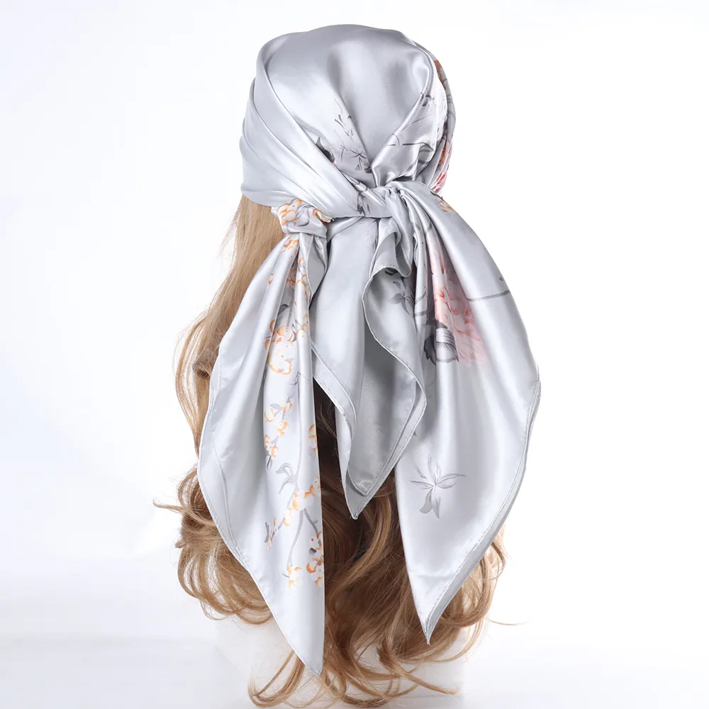 Women's IG Style Casual Pastoral Oil Painting Satin Silk Scarf Kerchief Bandanas display picture 4