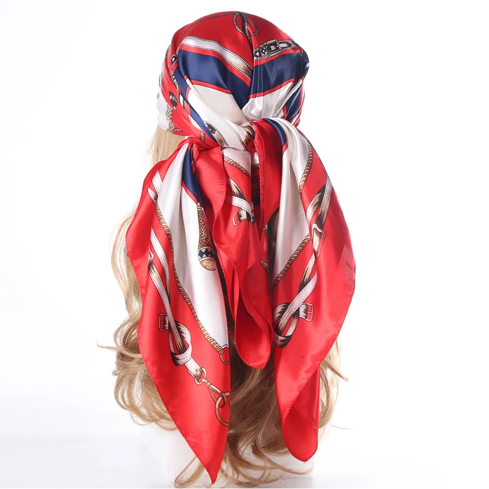 Women's IG Style Casual Pastoral Oil Painting Satin Silk Scarf Kerchief Bandanas display picture 5