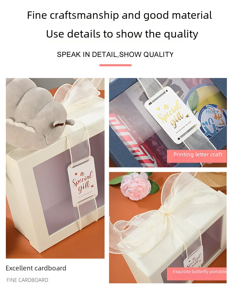 Window Transparent Gift Box Gift Box Tanabata Valentine's Day Gift Box Companion Gift Box Birthday Gift Box Wholesale display picture 4