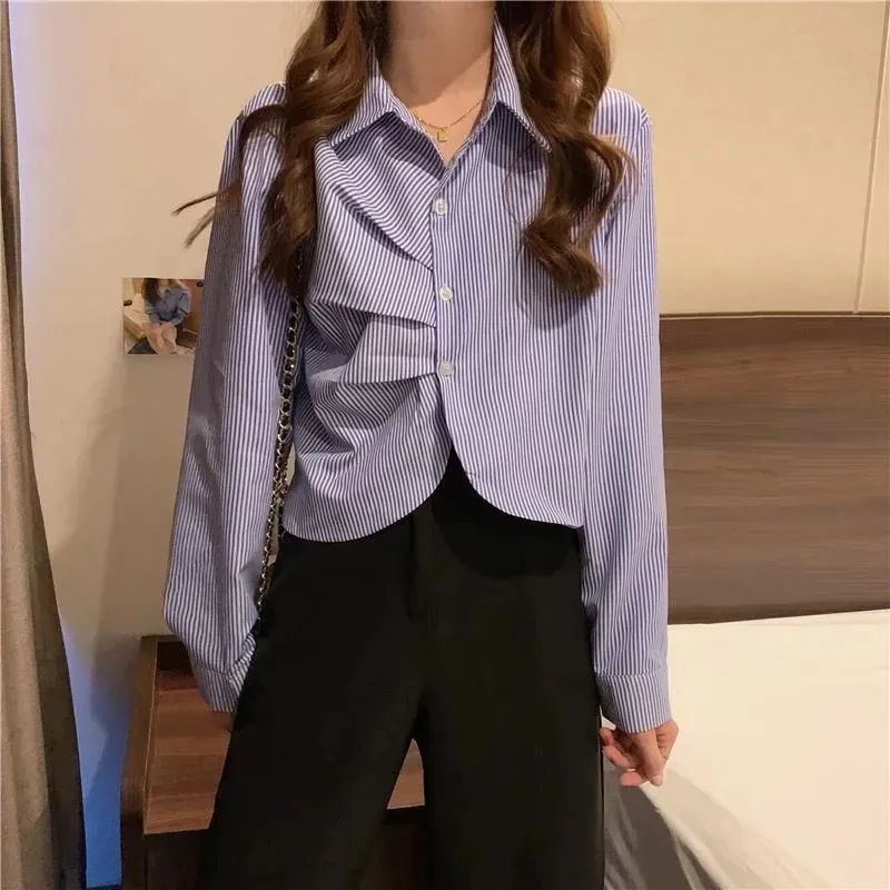 Women's Blouse Long Sleeve Blouses Casual Simple Style Stripe display picture 3