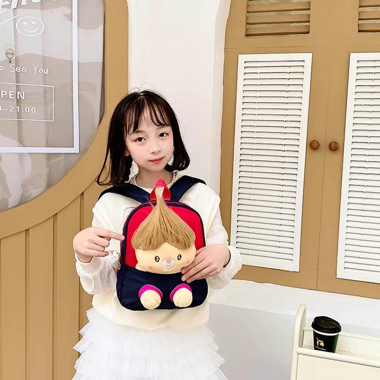 Kid'S Nylon Cartoon Color Block Cute Square Zipper Functional Backpack display picture 3
