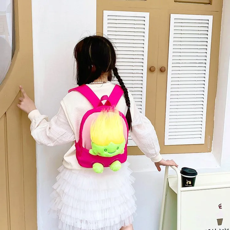 Kid'S Nylon Cartoon Color Block Cute Square Zipper Functional Backpack display picture 11