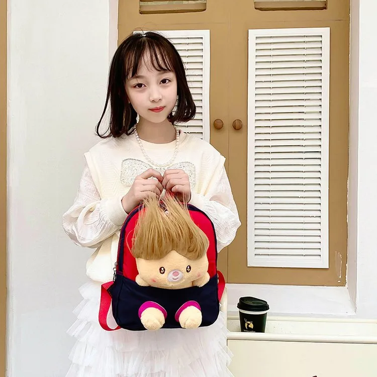 Kid'S Nylon Cartoon Color Block Cute Square Zipper Functional Backpack display picture 26