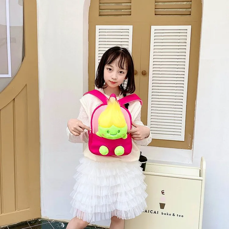 Kid'S Nylon Cartoon Color Block Cute Square Zipper Functional Backpack display picture 10