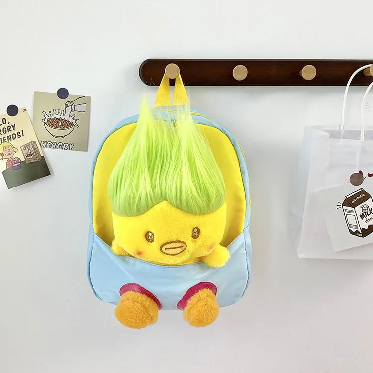 Kid'S Nylon Cartoon Color Block Cute Square Zipper Functional Backpack display picture 9