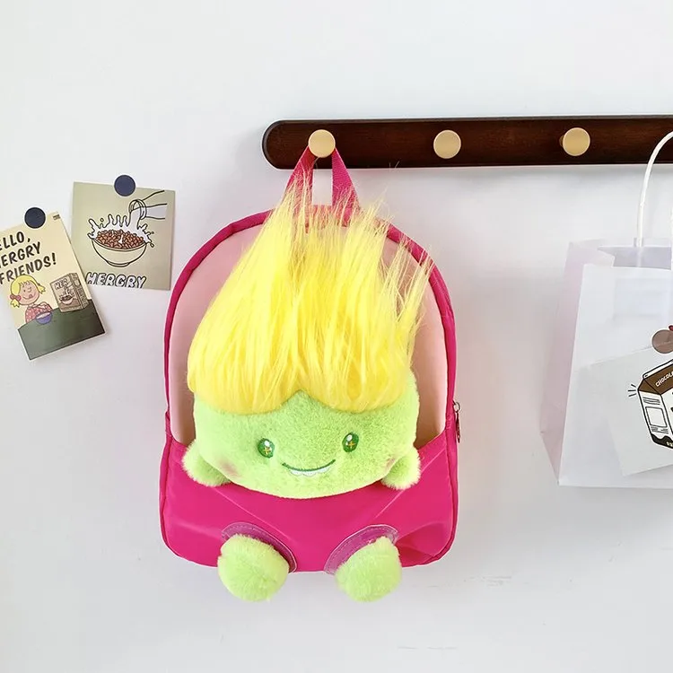 Kid'S Nylon Cartoon Color Block Cute Square Zipper Functional Backpack display picture 8