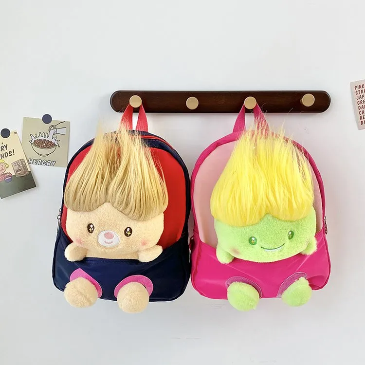 Kid'S Nylon Cartoon Color Block Cute Square Zipper Functional Backpack display picture 27