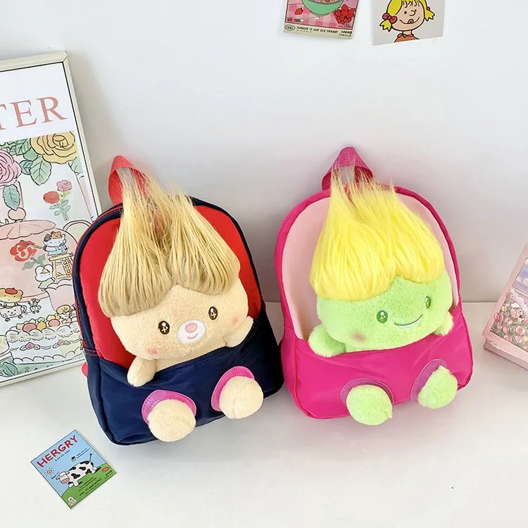 Kid'S Nylon Cartoon Color Block Cute Square Zipper Functional Backpack display picture 24