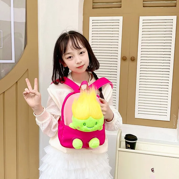 Kid'S Nylon Cartoon Color Block Cute Square Zipper Functional Backpack display picture 23