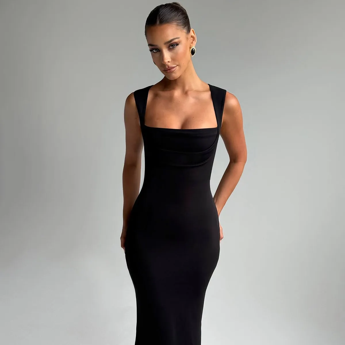 Women's Sheath Dress Elegant Classic Style Strap Solid Color Sleeveless Solid Color Maxi Long Dress Daily Party display picture 8
