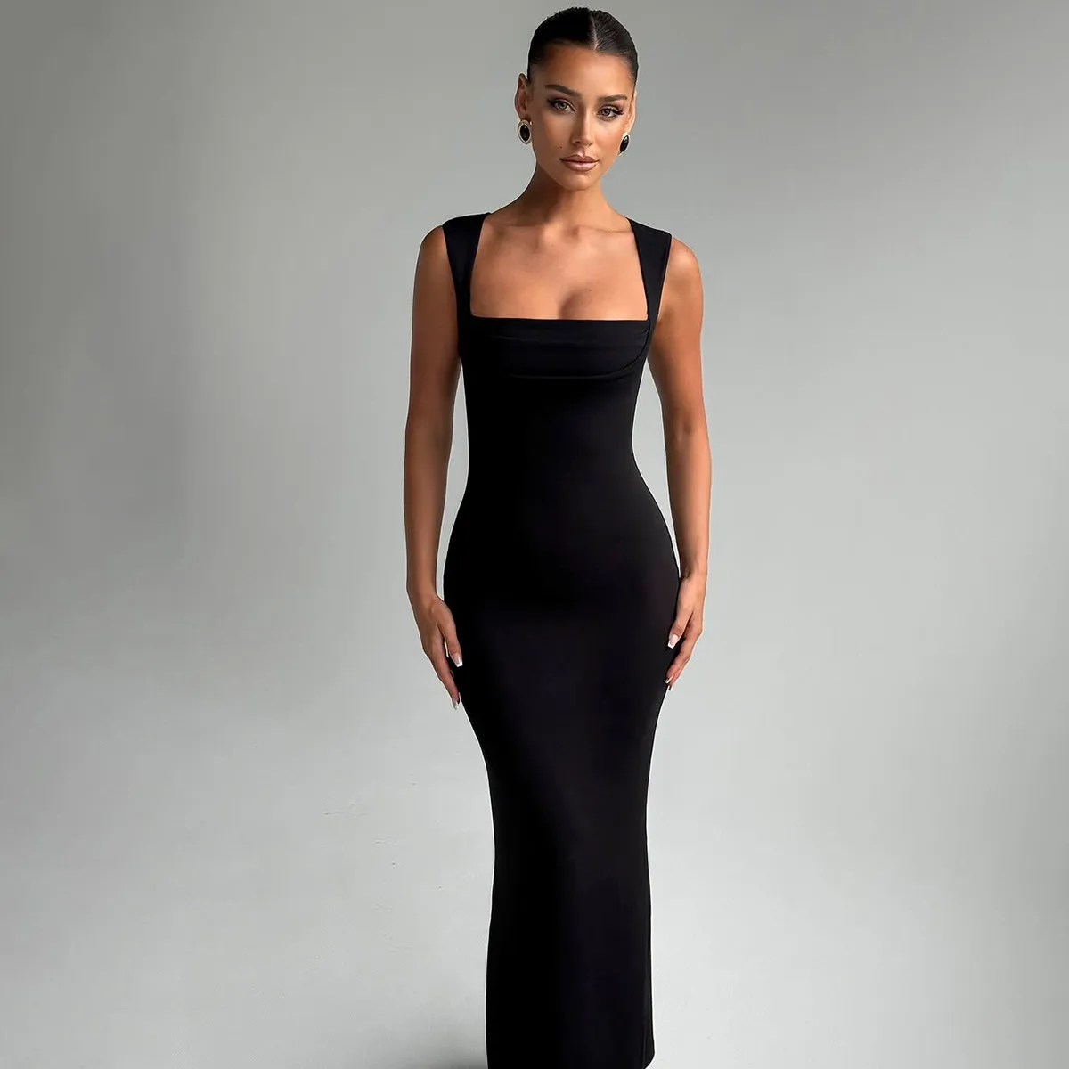 Women's Sheath Dress Elegant Classic Style Strap Solid Color Sleeveless Solid Color Maxi Long Dress Daily Party display picture 9