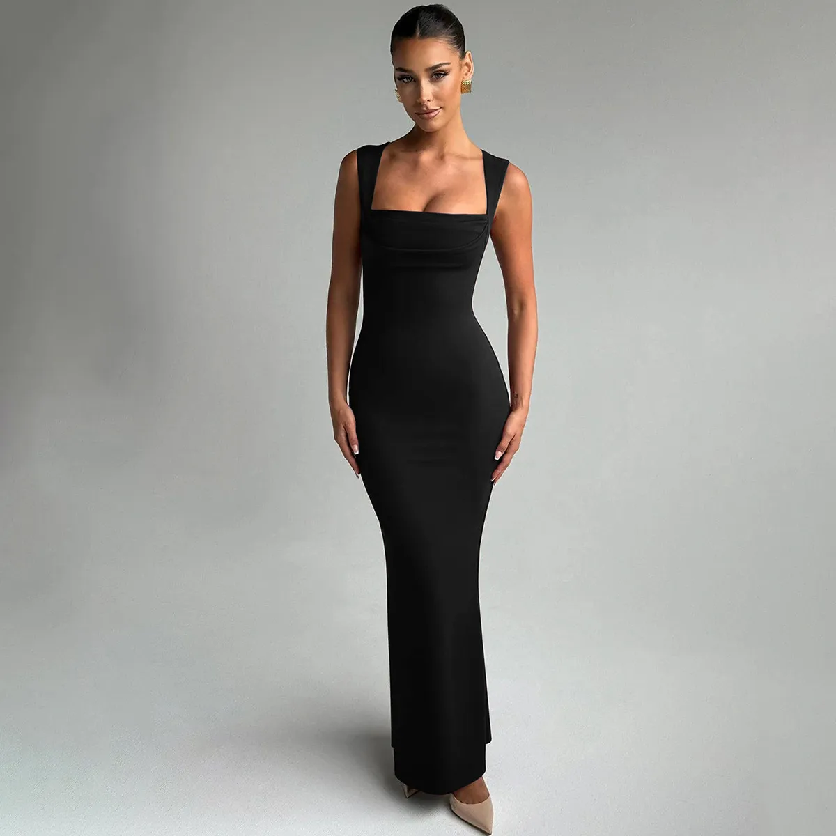 Women's Sheath Dress Elegant Classic Style Strap Solid Color Sleeveless Solid Color Maxi Long Dress Daily Party display picture 10
