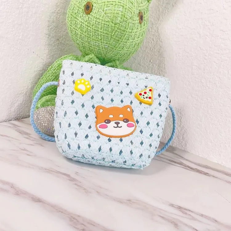 Kid'S Straw Animal Cartoon Cute Square Zipper Shoulder Bag display picture 2