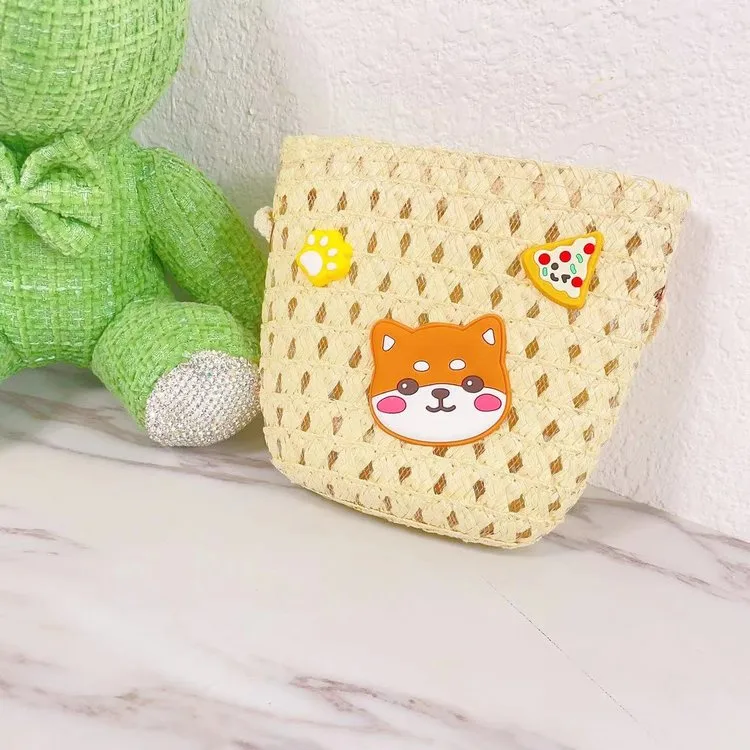 Kid'S Straw Animal Cartoon Cute Square Zipper Shoulder Bag display picture 3