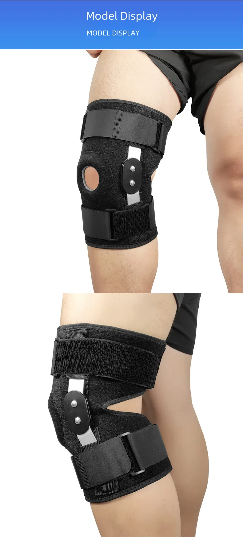 Sports Knee Pads Fitness Training Knee Protection Support Aid Silicone Shock Absorption Pressure Aluminum Bar Pads display picture 13