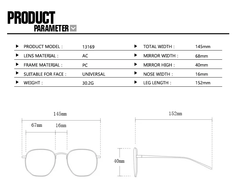 Casual Classical Novelty Glasses Ac Polygon Full Frame Glasses display picture 7