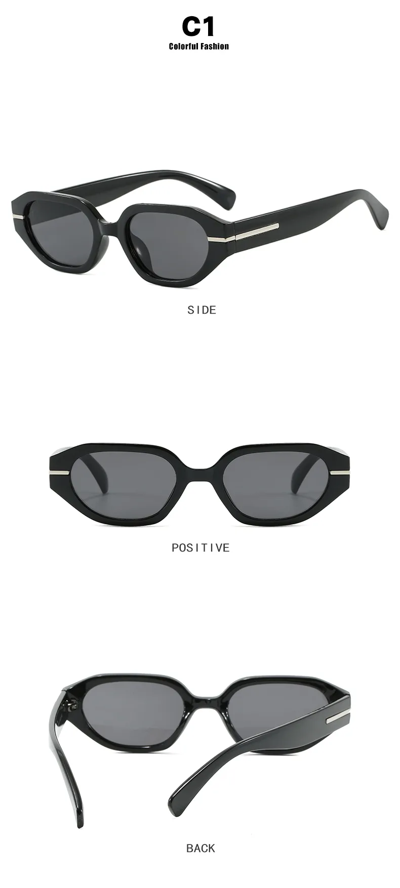 Casual Classical Novelty Glasses Ac Polygon Full Frame Glasses display picture 8
