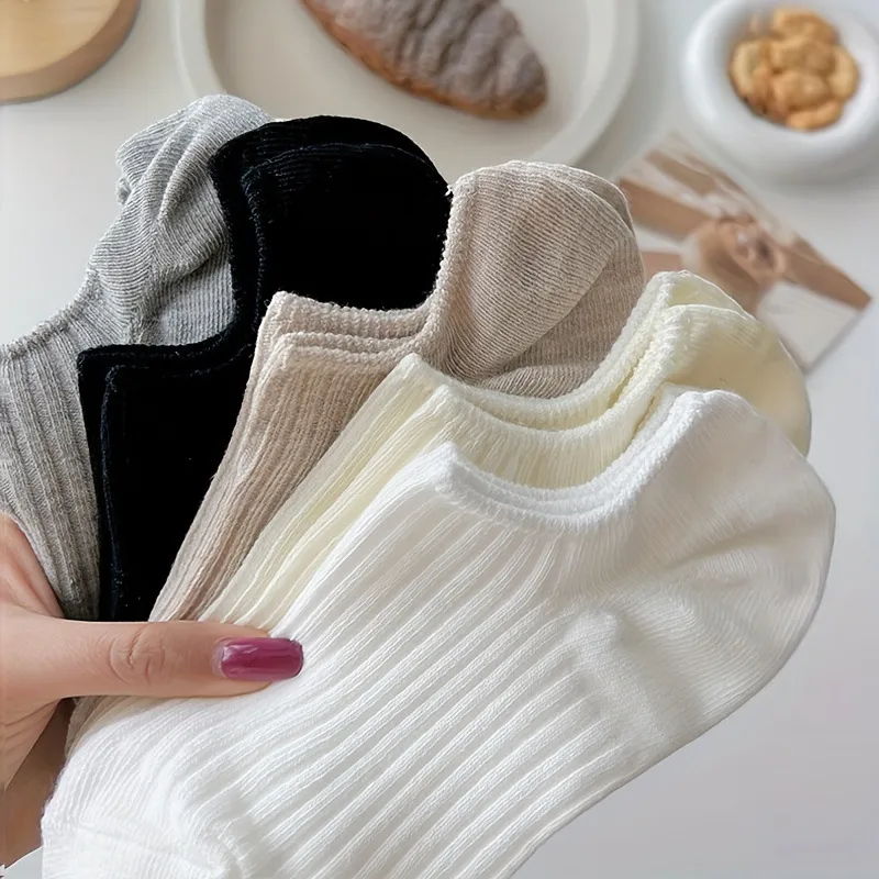 Boat Socks Women's Summer Thin Solid Color Simple Japanese Invisible Socks Shallow Mouth Non-slip Breathable Sweat-absorbent Boat Socks Wholesale display picture 2