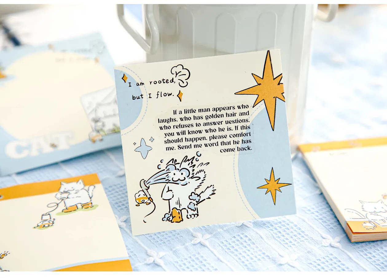 1 Piece Animal Cartoon Cat Class Learning School Paper Cartoon Style Cute Preppy Style Sticky Note display picture 4