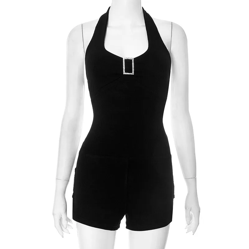 Women's Daily Sexy Solid Color Shorts Rompers display picture 11