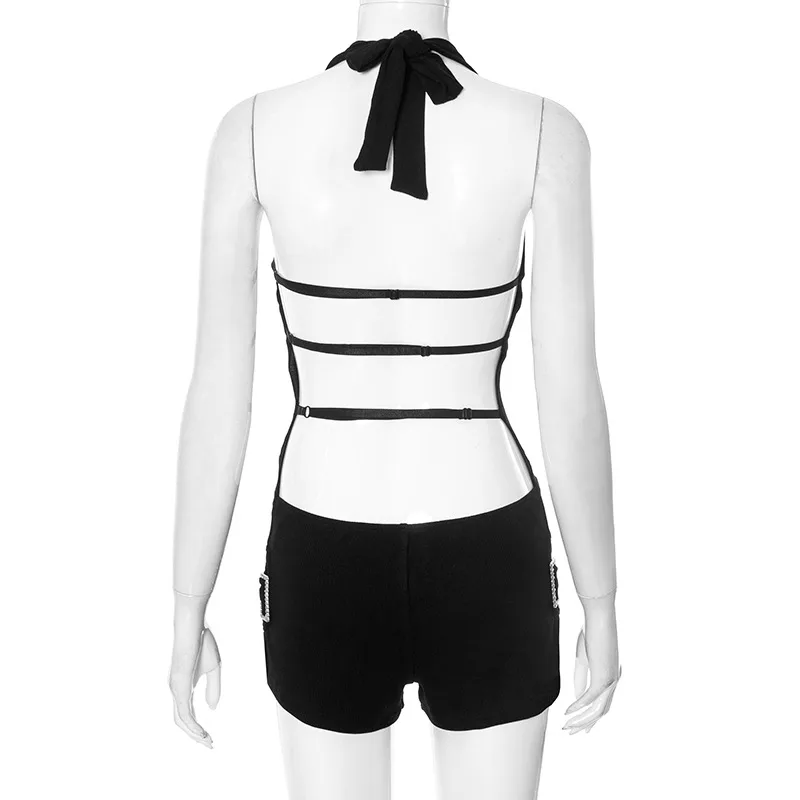 Women's Daily Sexy Solid Color Shorts Rompers display picture 13