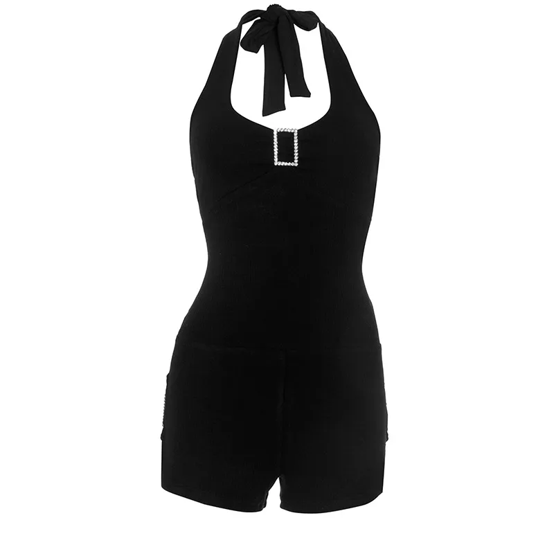Women's Daily Sexy Solid Color Shorts Rompers display picture 14