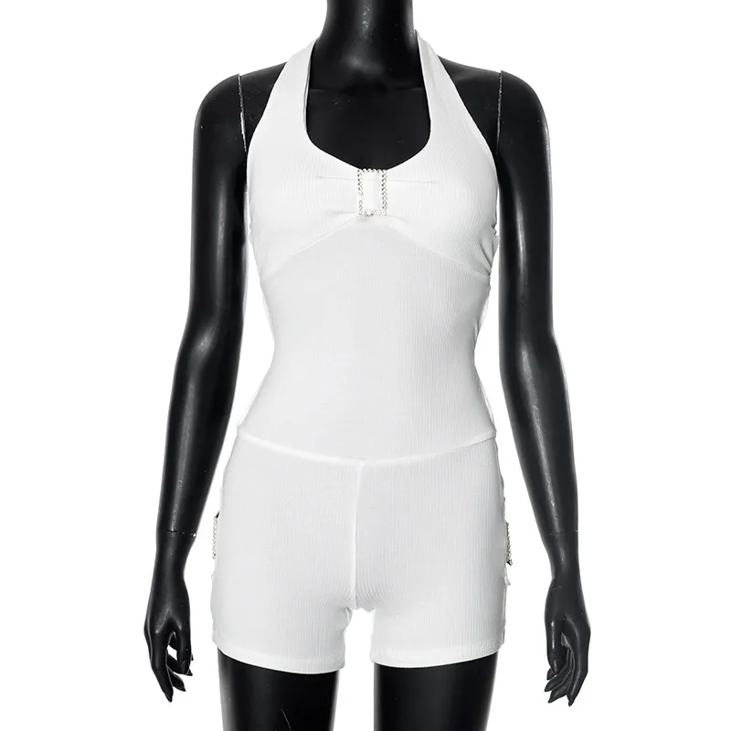 Women's Daily Sexy Solid Color Shorts Rompers display picture 26