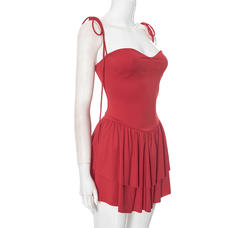 Women's Strap Dress Streetwear Strap Sleeveless Solid Color Above Knee Holiday Street display picture 20