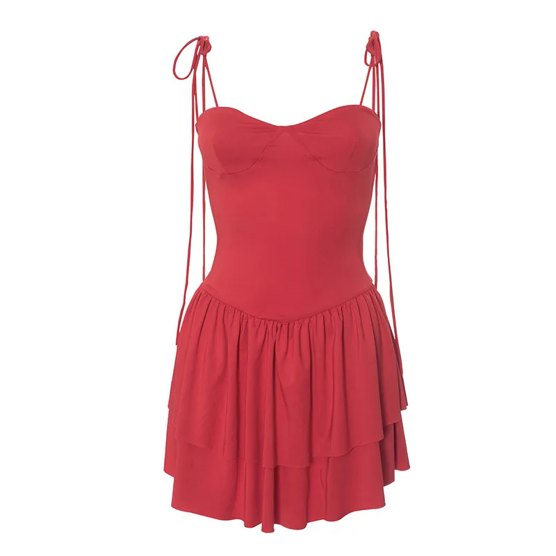 Women's Strap Dress Streetwear Strap Sleeveless Solid Color Above Knee Holiday Street display picture 22