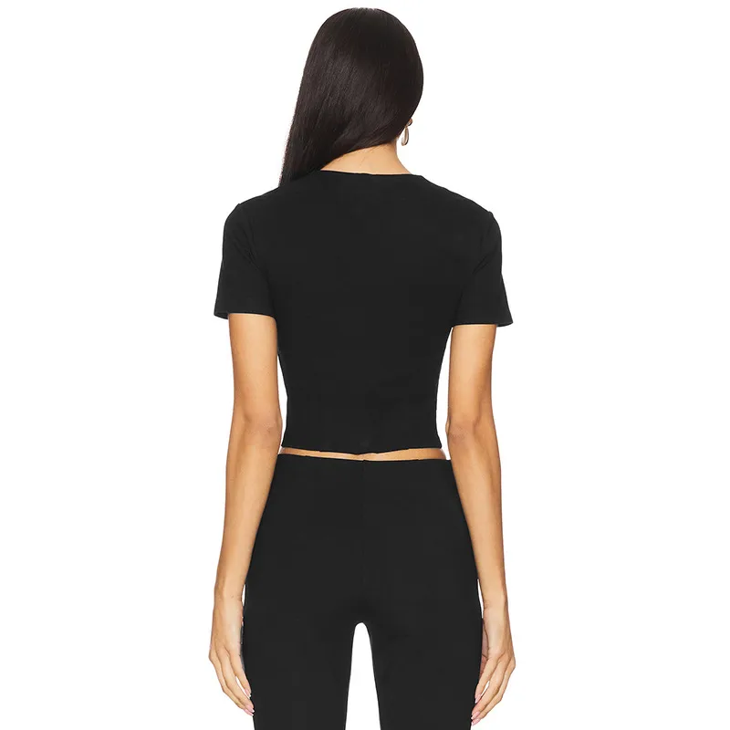 Women's T-shirt Short Sleeve T-Shirts Basic Solid Color display picture 10