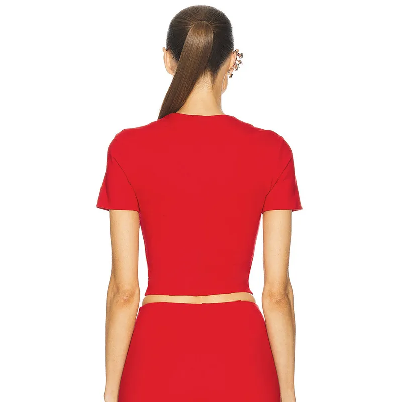 Women's T-shirt Short Sleeve T-Shirts Basic Solid Color display picture 12