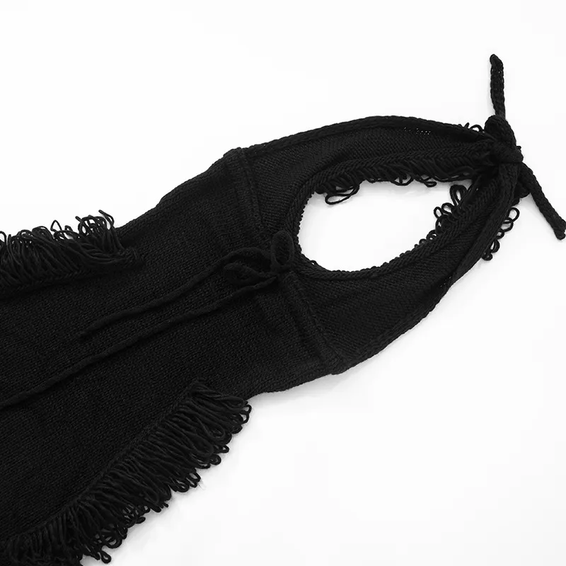 Women's Hip Skirt Fringe Dress Elegant Classic Style Halter Neck Tassel Sleeveless Solid Color Above Knee Casual Daily display picture 26