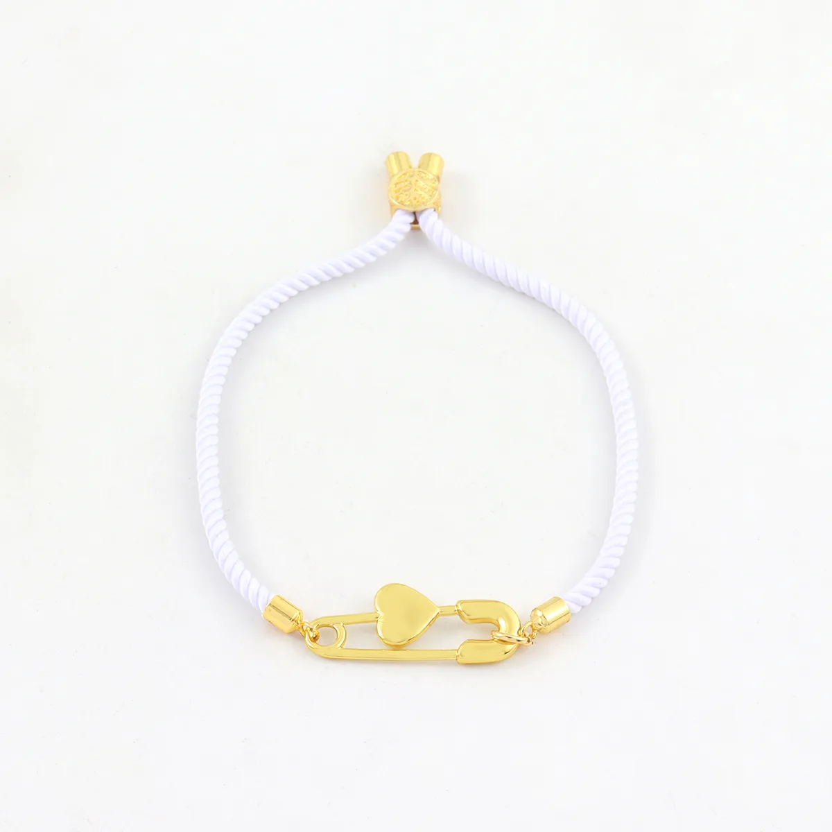 Elegant Simple Style Pin Heart Shape Nylon Copper Women's Bracelets display picture 4