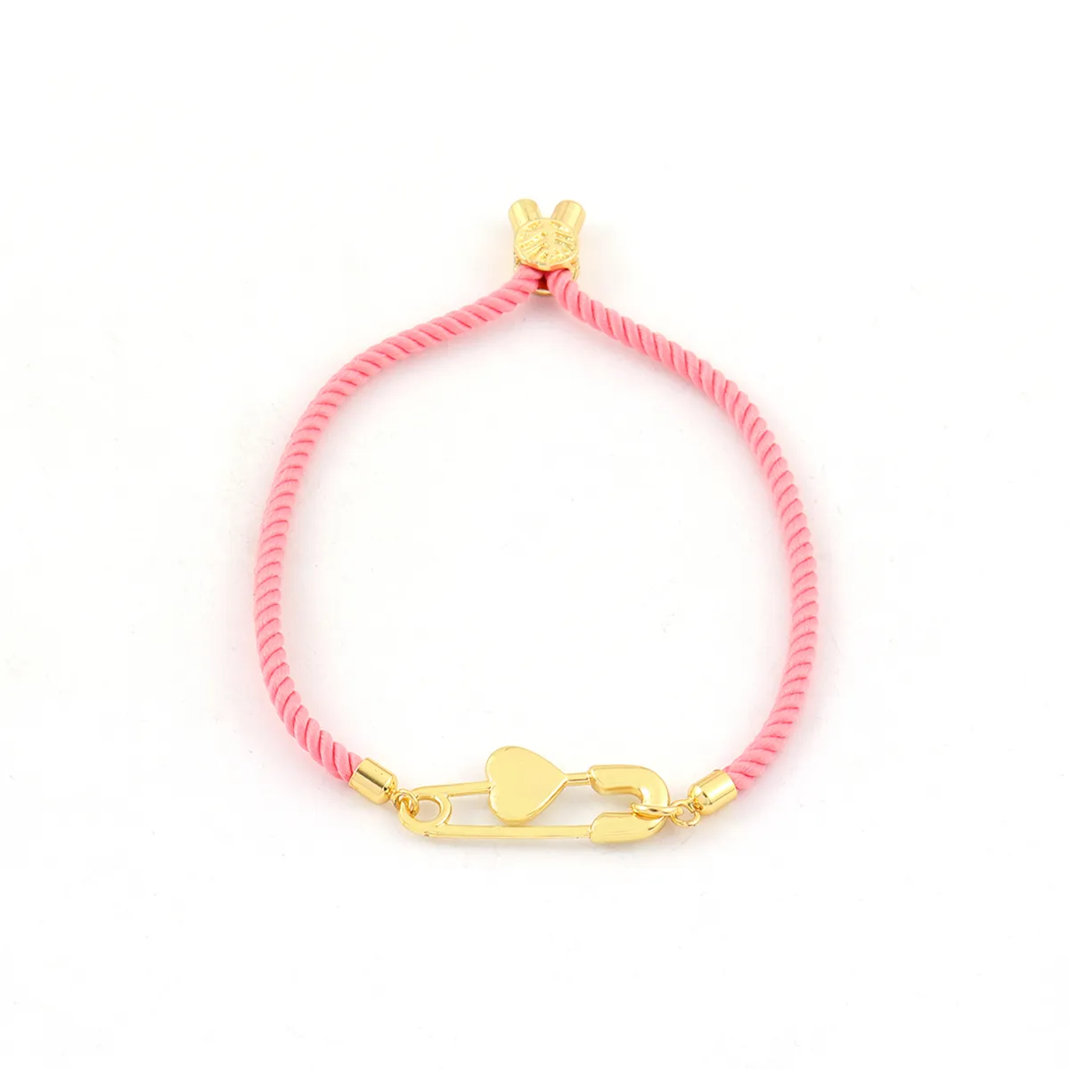 Elegant Simple Style Pin Heart Shape Nylon Copper Women's Bracelets display picture 3