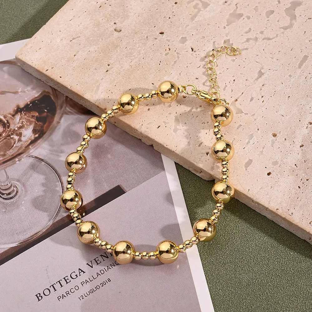 Casual Modern Style Simple Style Round Copper Handmade Polishing Plating 18K Gold Plated Rose Gold Plated White Gold Plated Women's Bracelets display picture 4