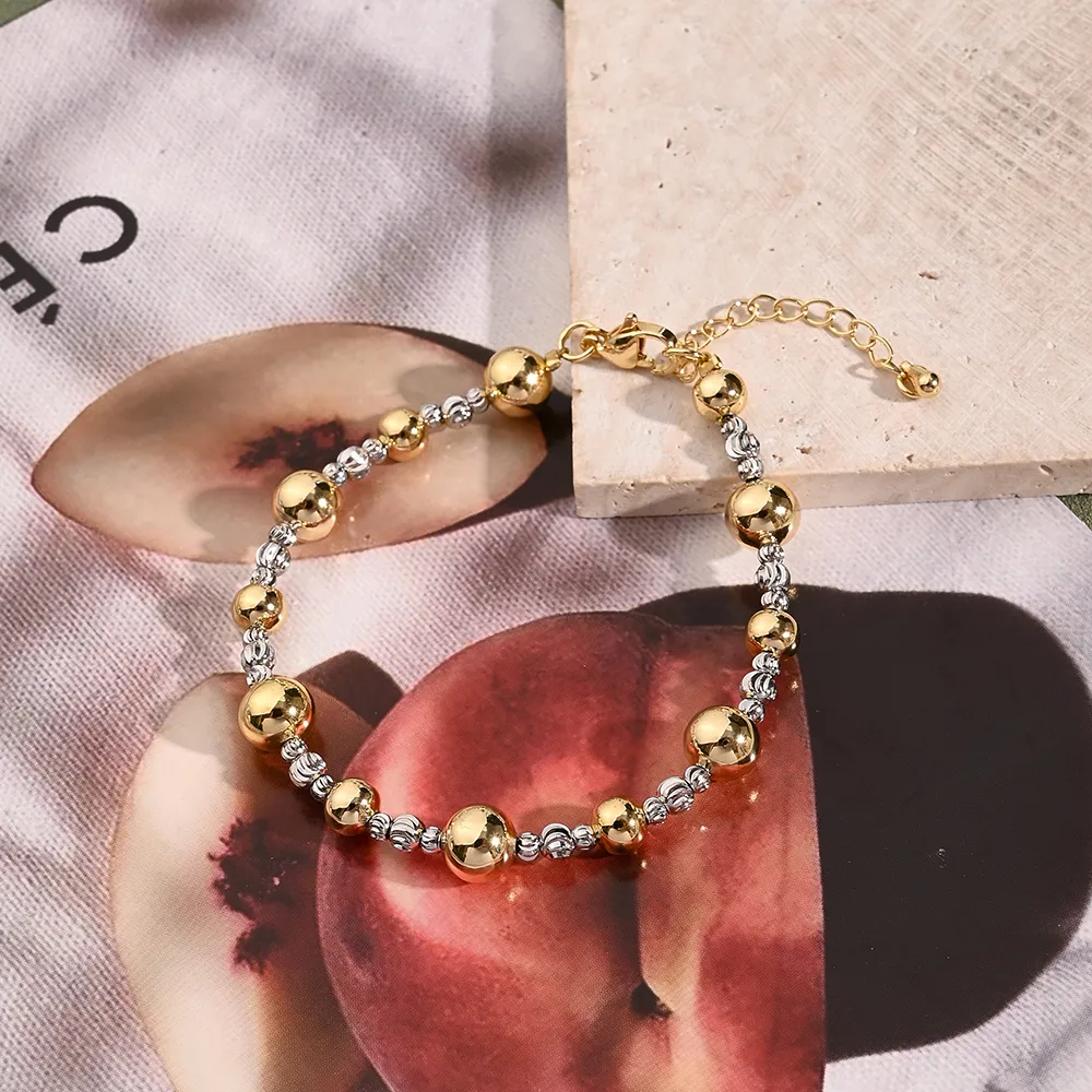 Casual Simple Style Round Copper Polishing Plating 18K Gold Plated Rose Gold Plated White Gold Plated Women's Bracelets Necklace Jewelry Set display picture 3