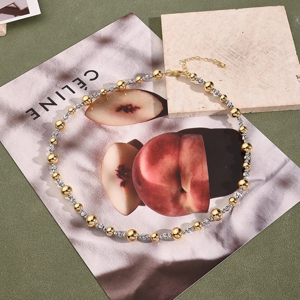 Casual Simple Style Round Copper Polishing Plating 18K Gold Plated Rose Gold Plated White Gold Plated Women's Bracelets Necklace Jewelry Set display picture 6