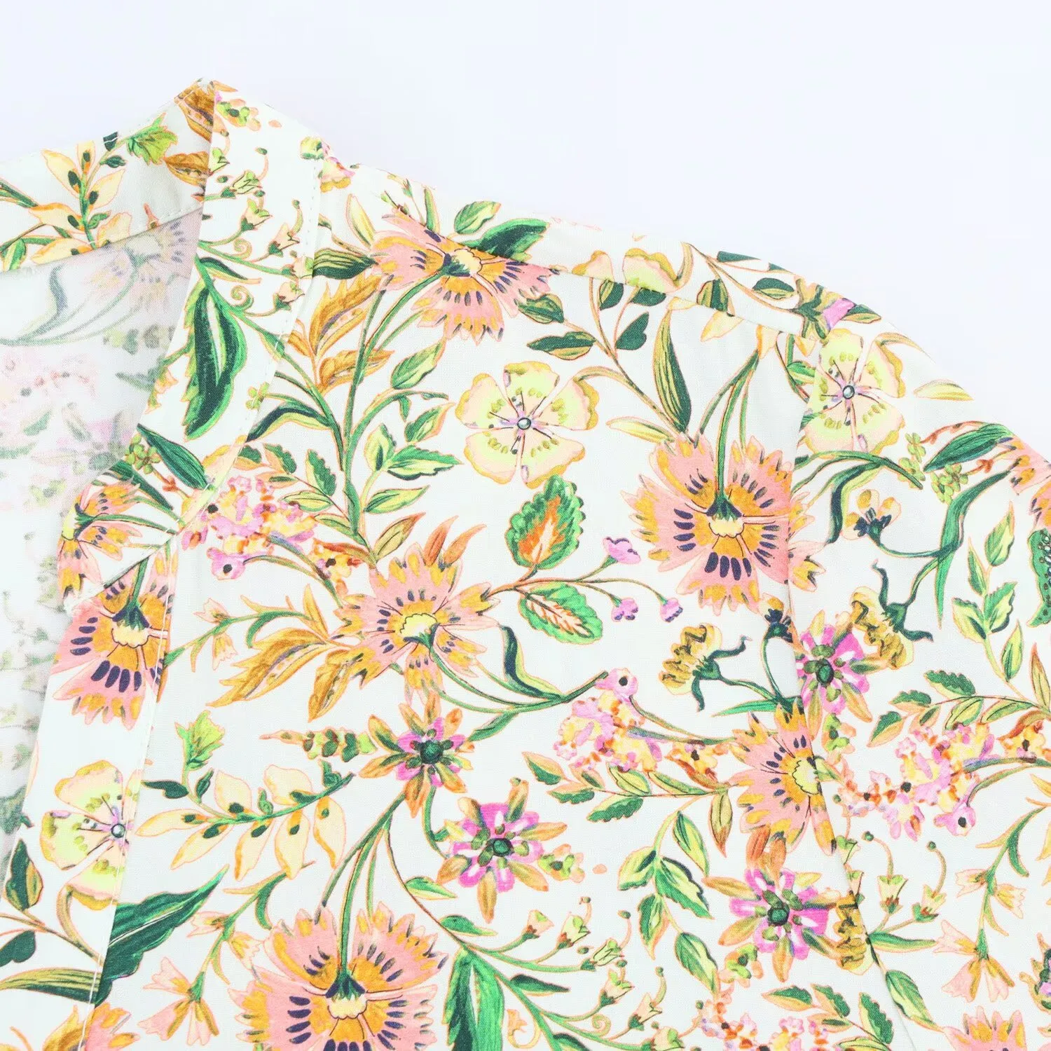 Women's Floral Dress Elegant V Neck Nine Points Sleeve Ditsy Floral Maxi Long Dress Holiday Travel Daily display picture 4