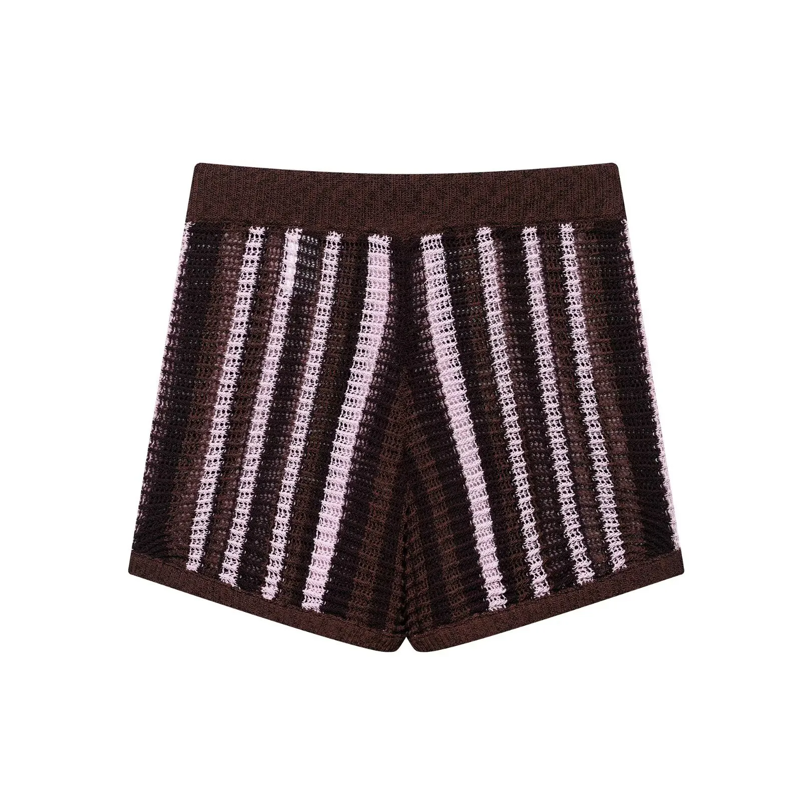 Holiday Daily Selfie Women's Casual Simple Style Streetwear Stripe Knit Shorts Co-ord Set Shorts Sets display picture 5
