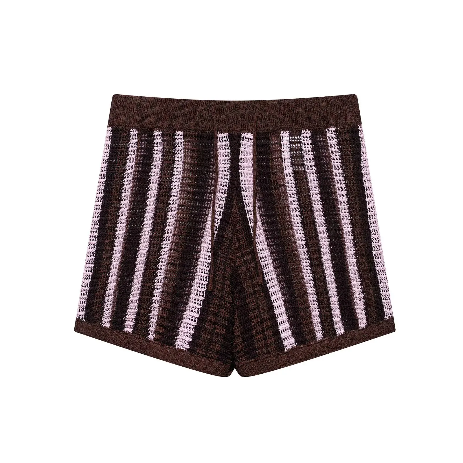 Holiday Daily Selfie Women's Casual Simple Style Streetwear Stripe Knit Shorts Co-ord Set Shorts Sets display picture 4